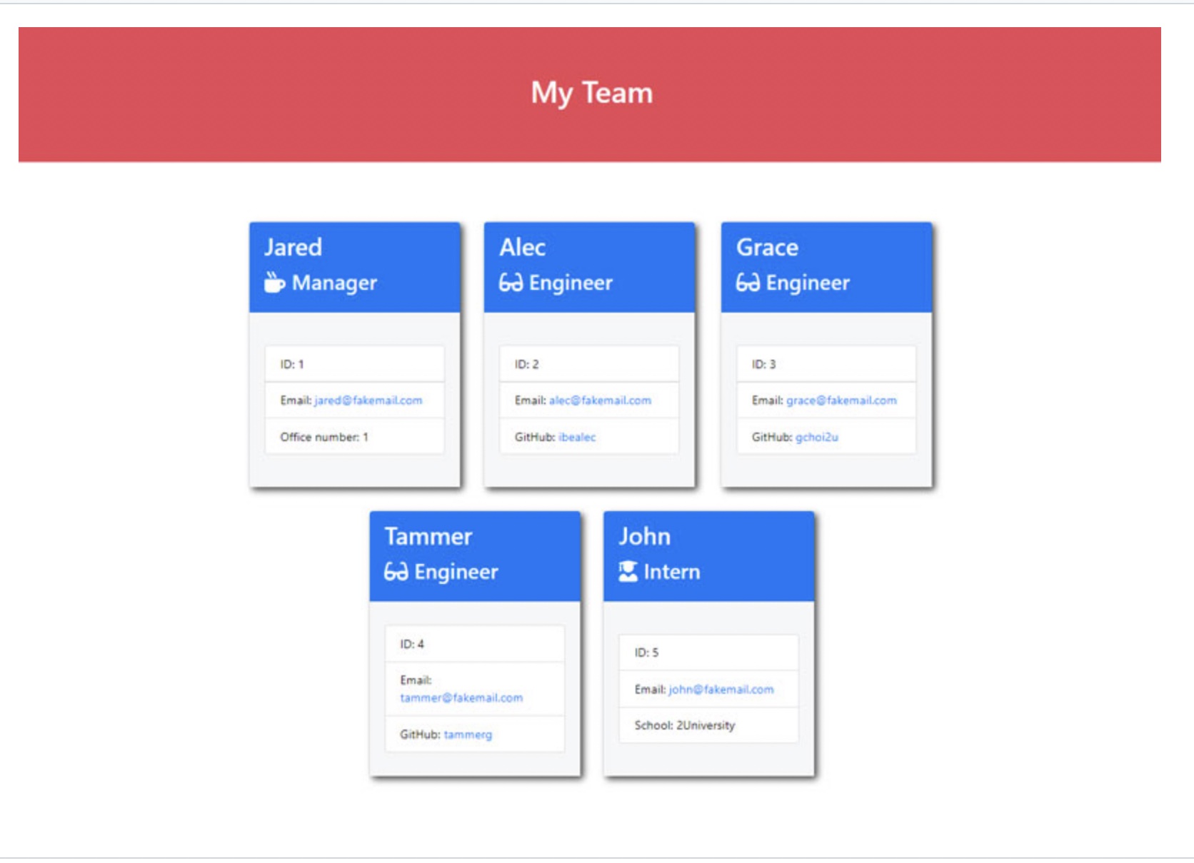 Team Profile Generator